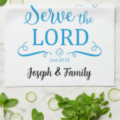 カスタムシグネチャー ヨシュア24:15 ハンドタオル (青) (折り畳み)