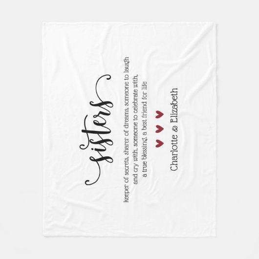 カスタムシスター定最高の義友人パーソナライズされた フリースブランケット (正面)
