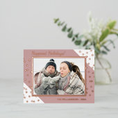 カスタムシックきらめく星パターンバラ金ゴールド 箔シーズンポストカード (立ち正面)