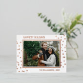 カスタムシックきらめく星パターンバラ金ゴールド 箔シーズンポストカード (立ち正面)