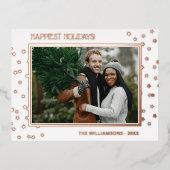 カスタムシックきらめく星パターンバラ金ゴールド 箔シーズンポストカード (正面)