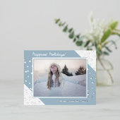 カスタムシックきらめく星模様シルバー 箔シーズンポストカード (立ち正面)