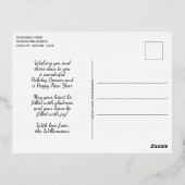 カスタムシックきらめく星模様シルバー 箔シーズンポストカード (裏面)