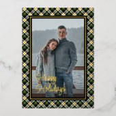 カスタムシックなバッファローランバージャックプレイドパターン金ゴールド 箔シーズンカード (正面)