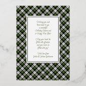 カスタムシックなバッファローランバージャックプレイドパターン金ゴールド 箔シーズンカード (裏面)