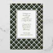 カスタムシックなバッファローランバージャックプレイドパターン金ゴールド 箔シーズンカード (裏面)