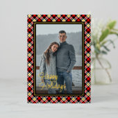 カスタムシックなバッファローランバージャックプレイドパターン金ゴールド 箔シーズンカード (立ち正面)