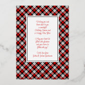 カスタムシックなバッファローランバージャックプレイドパターン金ゴールド 箔シーズンカード (裏面)