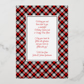 カスタムシックなバッファローランバージャックプレイドパターン金ゴールド 箔シーズンカード (裏面)