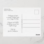 カスタムシックなバッファローランバージャックプレイドパターン金ゴールド 箔シーズンポストカード (裏面)