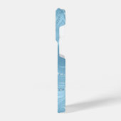 カスタムシックなブルーシルバーグリッターパタガーリーーン iPhoneケース (左側面)