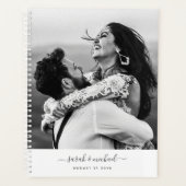 カスタムシックな手書きの写真結婚の名モダン前 プランナー手帳 (正面)