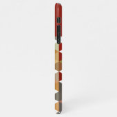 カスタムシックな濃い赤の緑のチューペブラウンポリゴンアート iPhoneケース (左側)