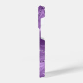 カスタムシックな紫の銀グリッターパターガーリーン iPhoneケース (左側面)