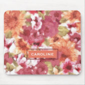 カスタムシックな花パターンドウォーター絵画カラー マウスパッド (正面)