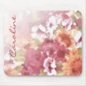 カスタムシックな花パターンドウォーター絵画カラー マウスパッド (正面)