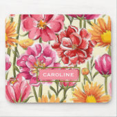 カスタムシックな花パターンドウォーター絵画カラー マウスパッド (正面)