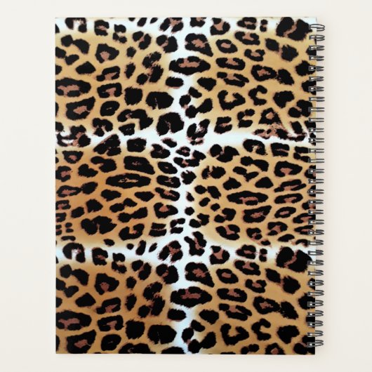 カスタムシックエレガントブラウン白黒レオパード プランナー手帳 (裏面)