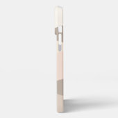 カスタムシックナチュラルタンベージュトゥペアイボリーストライプズ iPhoneケース (左側面)