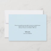 カスタムシックモダンベビーブルーシャワーありがとう サンキューカード (裏面)