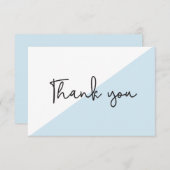カスタムシックモダンベビーブルーシャワーありがとう サンキューカード (正面/裏面)