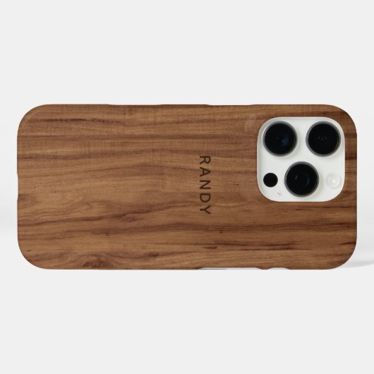 カスタムシックレトロスタイリッシュ木目効果 Case-Mate iPhoneケース (裏面 (横))