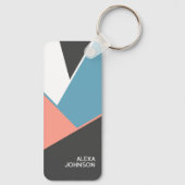 カスタムシック幾何学的お尻ブロックアートパターン キーホルダー (裏面)