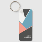 カスタムシック幾何学的お尻ブロックアートパターン キーホルダー (正面)