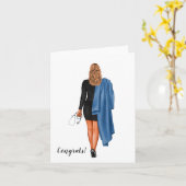 カスタムシック看護卒業(赤毛) カード (黄色い花)