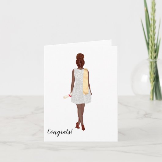 カスタムシック・アフリカ・アメリカン・カレッジ卒業 カード (正面)