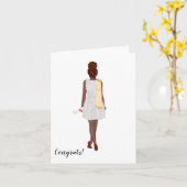 カスタムシック・アフリカ・アメリカン・カレッジ卒業 カード (黄色い花)