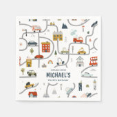 カスタムシティカーズ誕生日 スタンダードカクテルナプキン (正面)