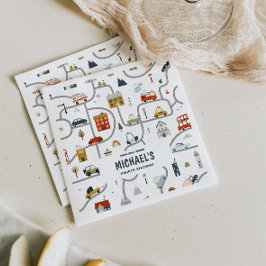 カスタムシティカーズ誕生日 スタンダードカクテルナプキン