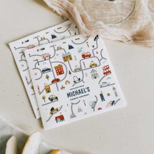 カスタムシティカーズ誕生日 スタンダードカクテルナプキン