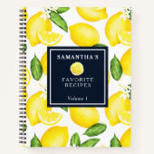 カスタムシトラスレモン植物模様 ノートブック (正面)