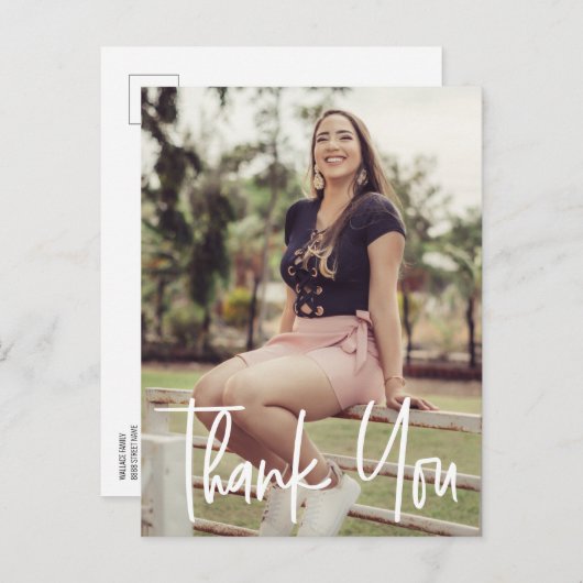 カスタムシニア卒業写真ありがとう 案内ポストカード (正面/裏面)