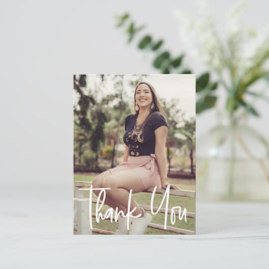 カスタムシニア卒業写真ありがとう 案内ポストカード (スタンド正面)