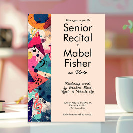 カスタムシニア音楽リサイタル80sインスパイア抽象芸術 招待状
