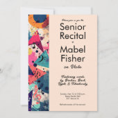 カスタムシニア音楽リサイタル80sインスパイア抽象芸術 招待状 (正面)