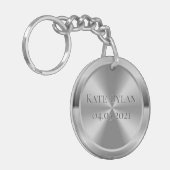 カスタムシミュレート銀キーチェーン キーホルダー (正面左)