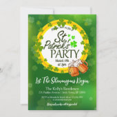 カスタムシャムロックスビールセントパトリックの日パーティー 招待状 (正面)