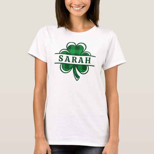 カスタムシャムロック名かわいいアイルランドSt patricks day Tシャツ (正面)
