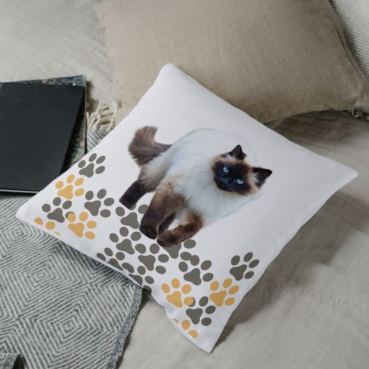 カスタムシャム猫かわいいペットギフト白テンプレート クッション