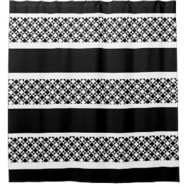 カスタムシャワーカーテン/白黒市松模様に シャワーカーテン