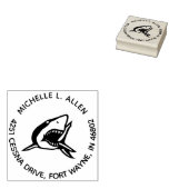 カスタムシャークラウンド差出人住所木印 ラバースタンプ (押印)