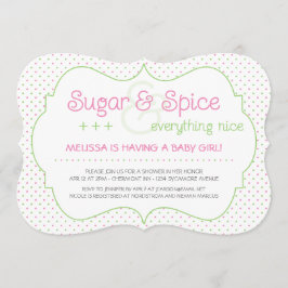 カスタムシュガー&スパイスベビーシャワー招待状 招待状