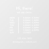 カスタムショップの営業時間 オープン クローズ 店舗 ドア ウィンドウサイン (シート)