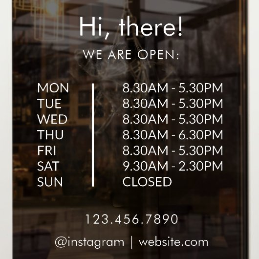 カスタムショップの営業時間 オープン クローズ 店舗 ドア ウィンドウサイン