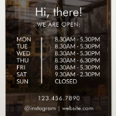 カスタムショップ オープニングアワー オープン クローズ ドア ビジネス ドア ウィンドウサイン
