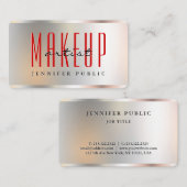 カスタムシルバエレガントルックテンプレートメイクアップアーティスト 名刺 (正面/裏面)